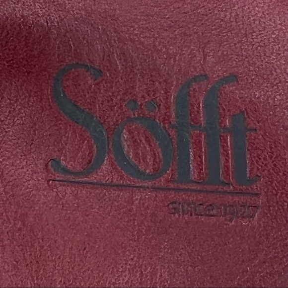 Sofft Burgundy Sling Back Open Toe Heeled Leather Sandals Size 8 Narrow Women’s - Picture 2 of 9